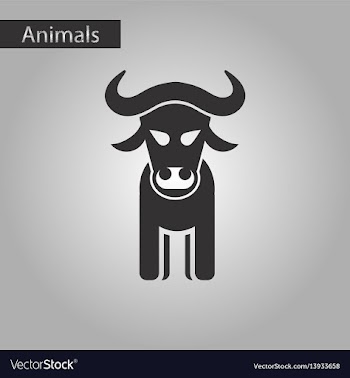 Black and white style icon bull vector image