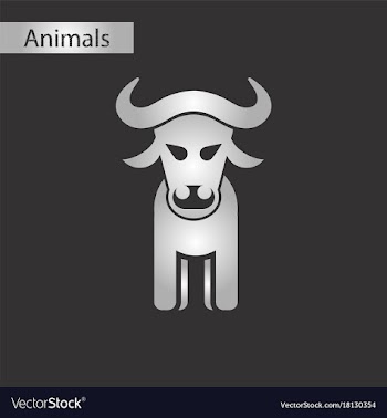 Black and white style icon bull vector image
