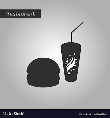 Black and white style icon burger and soda vector image