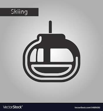 Black and white style icon cabin ski lift vector image