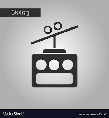 Black and white style icon cabin ski lift vector image