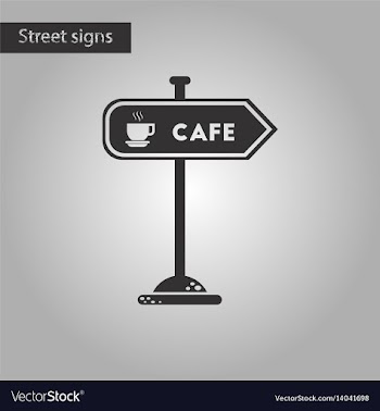 Black and white style icon cafe sign vector image