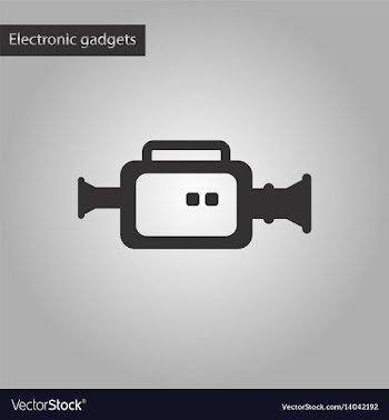 Black and white style icon camcorder vector image