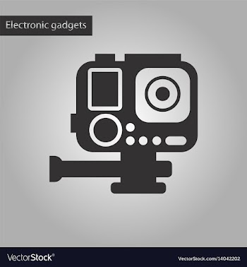 Black and white style icon camcorder vector image