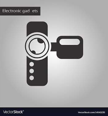 Black and white style icon camcorder vector image