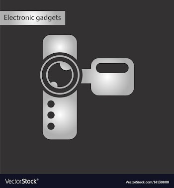Black and white style icon camcorder vector image