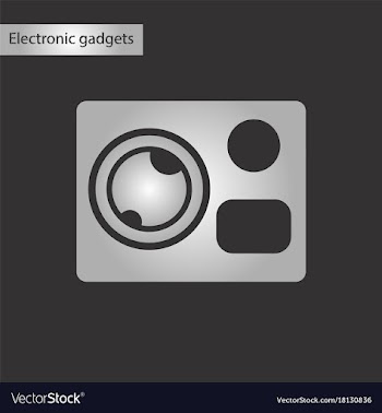 Black and white style icon camcorder vector image