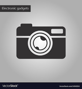 Black and white style icon camera vector image