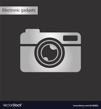 Black and white style icon camera vector image