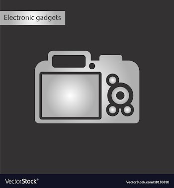 Black and white style icon camera vector image