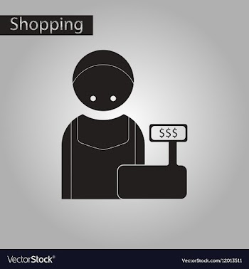Black and white style icon cashier vector image
