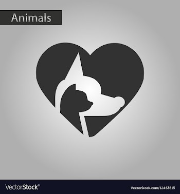 Black and white style icon cat dog heart vector image