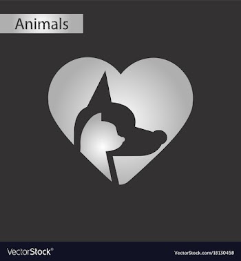 Black and white style icon cat dog heart vector image