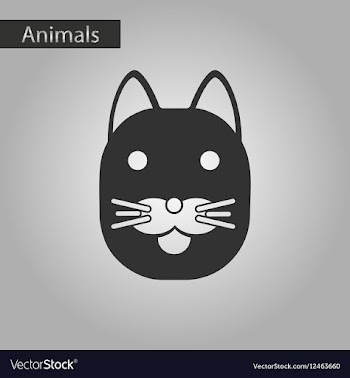 Black and white style icon cat vector image