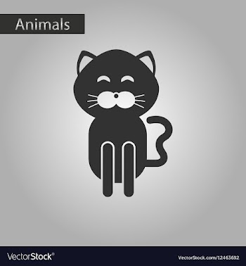 Black and white style icon cat vector image
