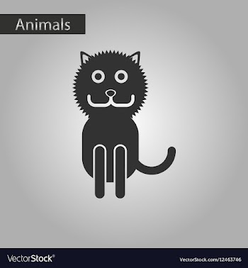 Black and white style icon cat vector image
