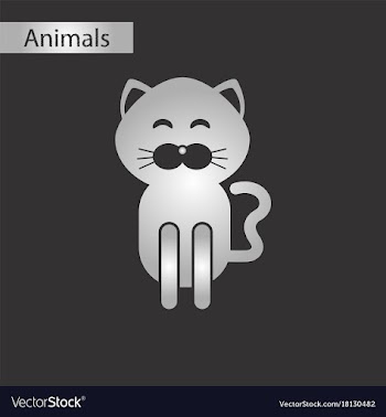 Black and white style icon cat vector image