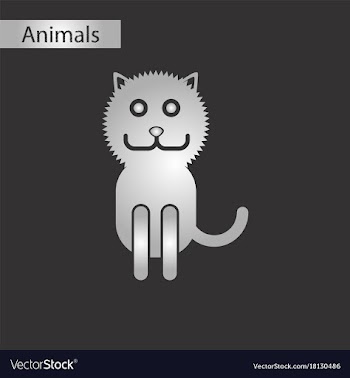 Black and white style icon cat vector image