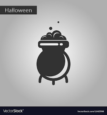 Black and white style icon cauldron witches potion vector image