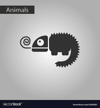 Black and white style icon chameleon vector image