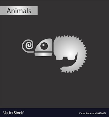 Black and white style icon chameleon vector image