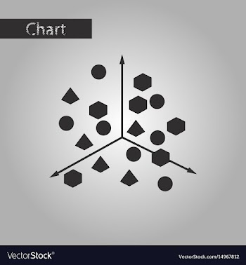 Black and white style icon chart with geometric vector image