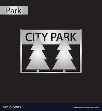 Black and white style icon city park vector image