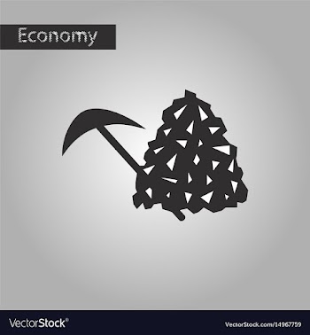 Black and white style icon coal and hammer vector image