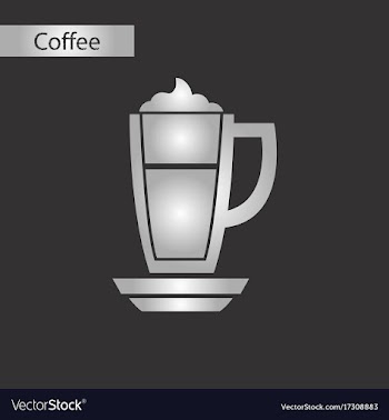 Black and white style icon coffee cup latte vector image