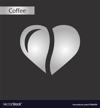 Black and white style icon coffee heart vector image