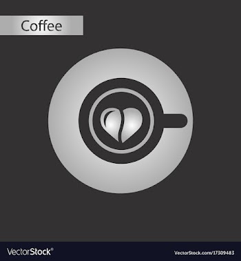 Black and white style icon coffee heart vector image