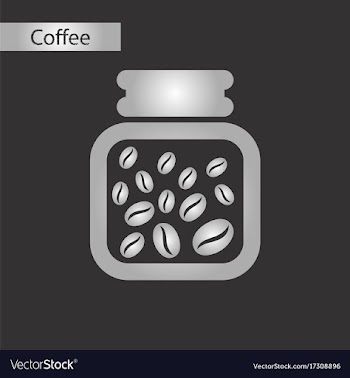 Black and white style icon coffee jar beans vector image
