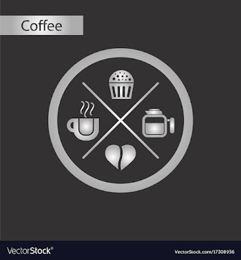Black and white style icon coffee logo vector image