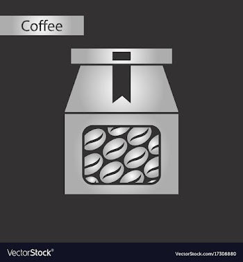 Black and white style icon coffee package vector image