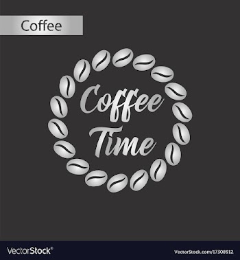 Black and white style icon coffee time logo vector image