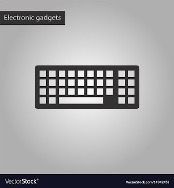 Black and white style icon computer keyboard vector image