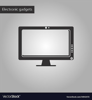 Black and white style icon computer monitor vector image