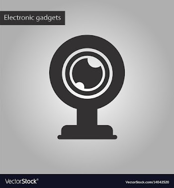 Black and white style icon computer webcam vector image
