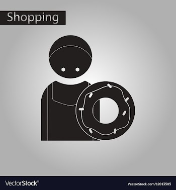 Black and white style icon cook donut vector image