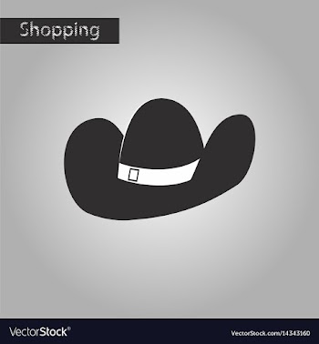 Black and white style icon cowboy hat vector image