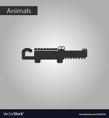 Black and white style icon crocodile vector image