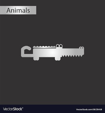Black and white style icon crocodile vector image