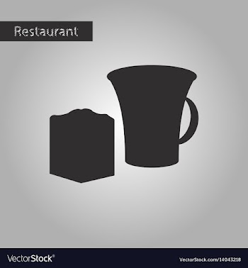 Black and white style icon cup and pie vector image