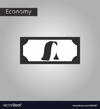 Black and white style icon currency vector image