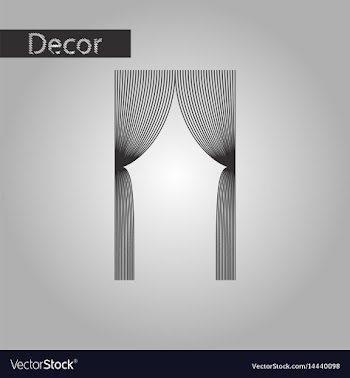 Black and white style icon curtains vector image