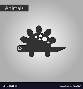 Black and white style icon dinosaur vector image