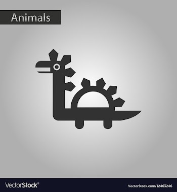 Black and white style icon dinosaur vector image