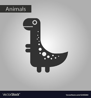 Black and white style icon dinosaur vector image