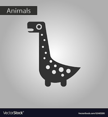 Black and white style icon dinosaur vector image