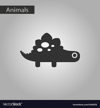 Black and white style icon dinosaur vector image